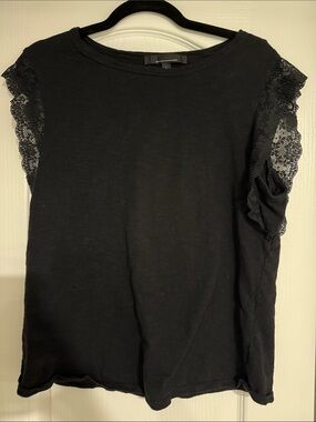 White House Black Market Black Lace Sleeve Tank Top